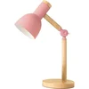 Image de GELLDG Leeslamp - LED - Kinderbureaulamp - Verstelbare houten bureaulamp - Geschikt voor kinderkamers en woonkamers - E27-lamphouder - Roze