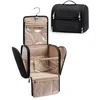 Image de GELLDG Cosmetische tas - Toilettas voor dames - Make-up organizer - Groot - Hangende toilettas - Geschikt voor reizen, zakenreizen en gebruik in de sportschool - Zwart