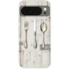 Image de Telefoonhoesje Geschikt voor Google Pixel 10 hoesje - Zilver - Bestek - Hout - Siliconen Telefoonhoesje Telefoonhoesje