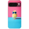 Image de Telefoonhoesje Geschikt voor Google Pixel 10 hoesje - Kuiken - Zonnebril - Blauw - Siliconen Telefoonhoesje Telefoonhoesje