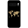 Image de Telefoonhoesje Geschikt voor Google Pixel 10 hoesje - Wereldkaart - Beige - Zwart - Siliconen Telefoonhoesje Telefoonhoesje