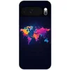 Image de Telefoonhoesje Geschikt voor Google Pixel 10 hoesje - Wereldkaart - Kleurrijk - Graffiti - Siliconen Telefoonhoesje Telefoonhoesje