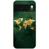 Image de Telefoonhoesje Geschikt voor Google Pixel 10 hoesje - Wereldkaart - Groen - Goud - Siliconen Telefoonhoesje Telefoonhoesje