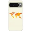 Image de Telefoonhoesje Geschikt voor Google Pixel 10 hoesje - Wereldkaart - Oranje - Kleurrijk - Siliconen Telefoonhoesje Telefoonhoesje