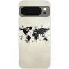 Image de Telefoonhoesje Geschikt voor Google Pixel 10 hoesje - Wereldkaart - Zwart - Inkt - Siliconen Telefoonhoesje Telefoonhoesje