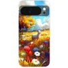 Image de Telefoonhoesje Geschikt voor Google Pixel 10 hoesje - Schaap - Weide - Bloemen - Siliconen Telefoonhoesje Telefoonhoesje