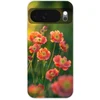 Image de Telefoonhoesje Geschikt voor Google Pixel 10 hoesje - Bloemenveld - Zonnestralen - Oranje - Siliconen Telefoonhoesje Telefoonhoesje