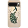 Image de Telefoonhoesje Geschikt voor Google Pixel 10 hoesje - Pauw - Tak - Bloemen - Siliconen Telefoonhoesje Telefoonhoesje