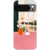Image de Telefoonhoesje Geschikt voor Google Pixel 10 hoesje - Bloemen - Koffie - Raam - Siliconen Telefoonhoesje Telefoonhoesje