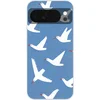 Image de Telefoonhoesje Geschikt voor Google Pixel 10 hoesje - Vogels - Wit - Patroon - Siliconen Telefoonhoesje Telefoonhoesje