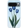 Image de Telefoonhoesje Geschikt voor Google Pixel 10 hoesje - Tulpen - Blauw - Bladeren - Siliconen Telefoonhoesje Telefoonhoesje
