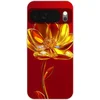 Image de Telefoonhoesje Geschikt voor Google Pixel 10 hoesje - Bloem - Goud - Glazen - Siliconen Telefoonhoesje Telefoonhoesje