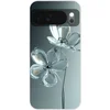 Image de Telefoonhoesje Geschikt voor Google Pixel 10 hoesje - Kristal - Bloemen - Grijs - Siliconen Telefoonhoesje Telefoonhoesje