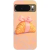 Image de Telefoonhoesje Geschikt voor Google Pixel 10 hoesje - Croissant - Strik - Roze - Siliconen Telefoonhoesje Telefoonhoesje