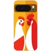 Image de Telefoonhoesje Geschikt voor Google Pixel 10 hoesje - Kippen - Oranje - Vlakken - Siliconen Telefoonhoesje Telefoonhoesje