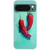 Image de Telefoonhoesje Geschikt voor Google Pixel 10 hoesje - Chilipepers - Geverfd - Rood - Siliconen Telefoonhoesje Telefoonhoesje