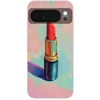 Image de Telefoonhoesje Geschikt voor Google Pixel 10 hoesje - Lippenstift - Rood - Penseelstreken - Siliconen Telefoonhoesje Telefoonhoesje