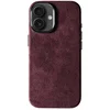 Image de Alcanluxury Alcantara telefoonhoesje geschikt voor Apple iPhone 17 - Wine Red