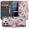 Image de Apple iPhone 17 Pro Bookcase Hoesje Roze Butterfly Roses Met Pasjes