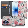 Image de Apple iPhone 17 Bookcase Hoesje Roze Butterfly Roses Met Pasjes