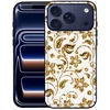 Image de Apple iPhone 17 Pro Max | Backcover Gouden Bloemen Zwart TPU Rand