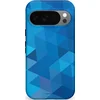 Image de Casetastic Hoesje Geschikt voor Google Pixel 10/10 Pro - Stijlvolle Beschermende Duo-layer Case - Blauw Driehoeken Abstractie