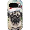 Image de Casetastic Hoesje Geschikt voor Google Pixel 10/10 Pro - Stijlvolle Beschermende Duo-layer Case - Aquarel Kerstmis Pug Hond
