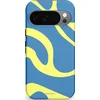 Image de Casetastic Hoesje Geschikt voor Google Pixel 10/10 Pro - Stijlvolle Beschermende Duo-layer Case - Blauwe Gele Zee Stranden