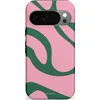Image de Casetastic Hoesje Geschikt voor Google Pixel 10/10 Pro - Stijlvolle Beschermende Duo-layer Case - Groen Roze Dansende Vormen