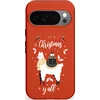Image de Casetastic Hoesje Geschikt voor Google Pixel 10/10 Pro - Stijlvolle Beschermende Duo-layer Case - Rode Witte Kerst Lama