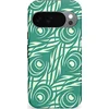 Image de Casetastic Hoesje Geschikt voor Google Pixel 10/10 Pro - Stijlvolle Beschermende Duo-layer Case - Troste Turquoise Pauw Veren