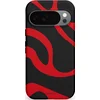 Image de Casetastic Hoesje Geschikt voor Google Pixel 10/10 Pro - Stijlvolle Beschermende Duo-layer Case - Vurige Zwarte Lava Stroom
