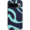 Image de Casetastic Hoesje Geschikt voor Google Pixel 10/10 Pro - Stijlvolle Beschermende Duo-layer Case - Golvenritme Aqua-Marine