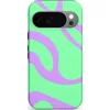 Image de Casetastic Hoesje Geschikt voor Google Pixel 10/10 Pro - Stijlvolle Beschermende Duo-layer Case - Pastelgolven Mint-Lila