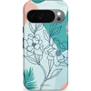 Image de Casetastic Hoesje Geschikt voor Google Pixel 10/10 Pro - Stijlvolle Beschermende Duo-layer Case - Zeegroen Bloemenfestijn