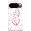 Image de Casetastic Hoesje Geschikt voor Google Pixel 10/10 Pro - Stijlvolle Beschermende Duo-layer Case - Roze Liefdesvlam