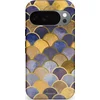 Image de Casetastic Hoesje Geschikt voor Google Pixel 10/10 Pro - Stijlvolle Beschermende Duo-layer Case - Blauw Gouden Sapphire Scales