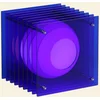 Image de BaNG LOP Lamp - Retro Tafellamp - Acryl - Paars/Blauw - Space Age Design - Vierkant - Mid Century Modern Stijl