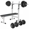 Image de Banc de musculation pliable avec haltères et barres Blanc / 70 KG Gorilla Sports