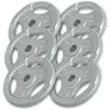 Image de Disque musculation fonte 30/31 mm ou 50/51 mm avec poignées Argent / 30 mm / % SET 30 KG (6x5 KG) Gorilla Sports