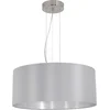 Image de EGLO Maserlo Hanglamp - 3 Lichts - E27 - Ø53 cm - Stof - Grijs, Zilver