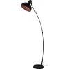 Image de EGLO Jaafra Vloerlamp - E27 - 158 cm - Zwart|Koper