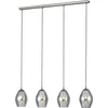 Image de EGLO Estanys Hanglamp - E27 - 113 cm - rookglas - Grijs/Zwart