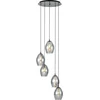 Image de EGLO Estanys Hanglamp - 58 cm - 5 lichts - E27 - rookglas - Zwart|Grijs