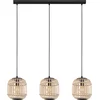 Image de EGLO Bordesley Hanglamp - E27 - 91 cm - Zwart/Hout