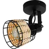 Image de EGLO Anwick 1 Spot - E27 - 14 cm - Zwart/Rotan