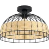 Image de EGLO Anwick Plafondlamp - E27 - Ø 38 cm - Zwart/Rotan