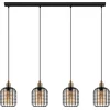 Image de EGLO Chisle Hanglamp - E27 - 130 cm - Zwart/Gebronsd/Amber