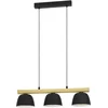 Image de EGLO Sherburn Hanglamp - E27 - 77 cm - Zwart|Bruin - Hout