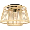 Image de EGLO Hykeham Plafondlamp - E27 - Ø 38 cm - Staal|Bamboe - Zwart|Bruin
